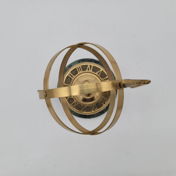 Vintage Brass Armillary Sphere on Marble Stand - Picture 3 of 5